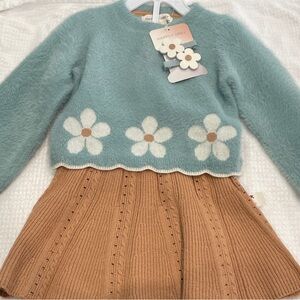 Happily Grey Floral Knit Sweater and Skirt Set